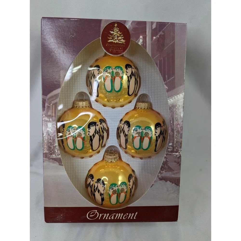 Enchanted Forest Christmas Ornament Glass Gold Ornament Sandals‎ Feet Toes 2002